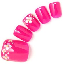 フラワーフレンチ　フットネイル　flower french pedicure