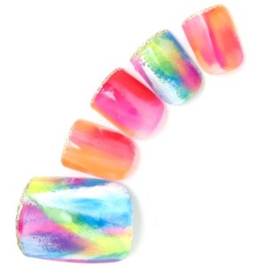 サマーカラフル　フットネイル　summer colorful pedicure