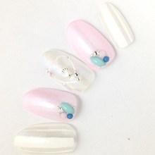 夏のクールストライプ　summer stripe nails