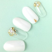 クリア×ホワイトネイル　 white nails
