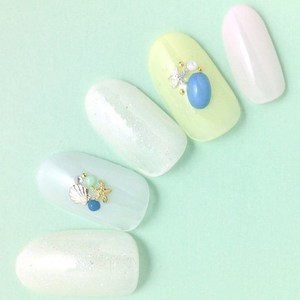 パステルクリアネイル　pastel clear nails